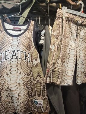 Mishka Brown and Cream Snake-Print Tank Top and Drawstring Shorts Set
